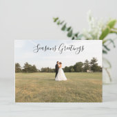 Festtagsgruß-Skript-Fotokarte Feiertagskarte (Stehend Vorderseite)