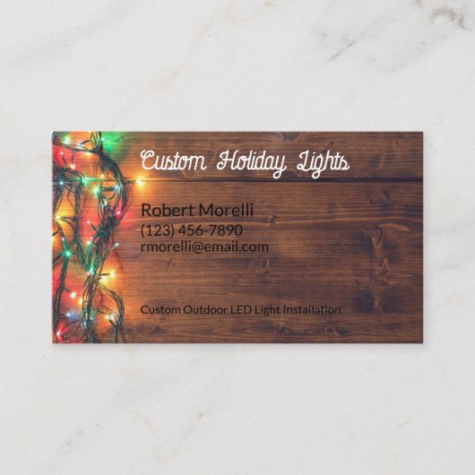 Festtagsleuchten und Einrichtung Visitenkarte (Vorderseite)