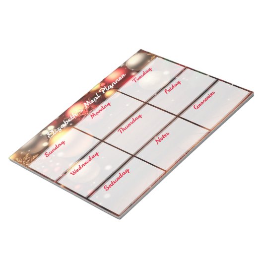 Festtagsmahlplaner Notizblock (angewinkelt)