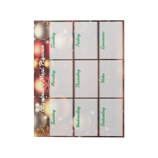Festtagsmahlplaner Notizblock (Rotiert)