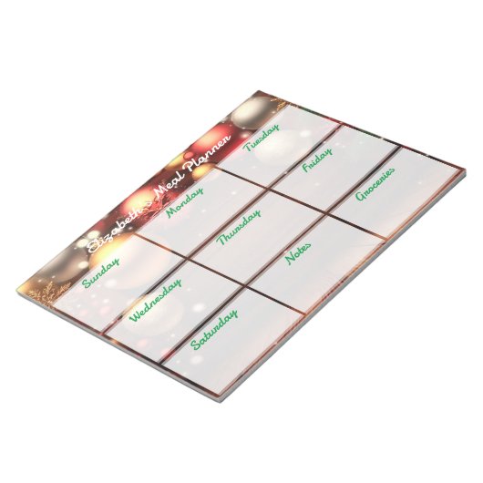 Festtagsmahlplaner Notizblock (angewinkelt)