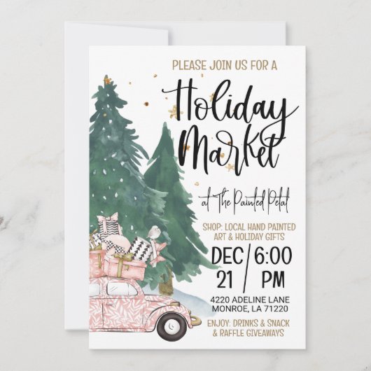 Festtagsmarkt Shopping Einladung (Vorderseite)