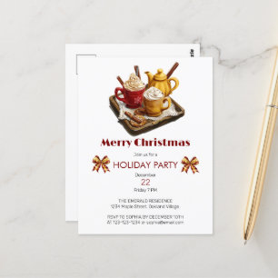 Festtagstee Set und heiße Weihnachten Postkarte