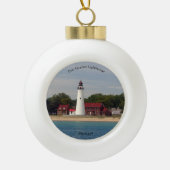 Festung Gratiot Leuchtturm Keramik Kugel-Ornament (Vorderseite)