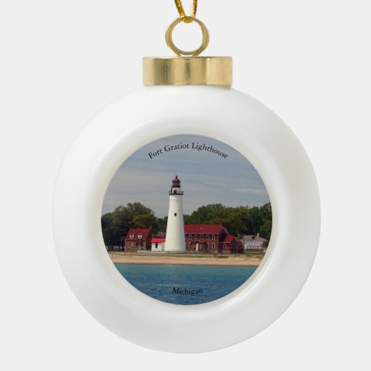 Festung Gratiot Leuchtturm Keramik Kugel-Ornament (Vorderseite)