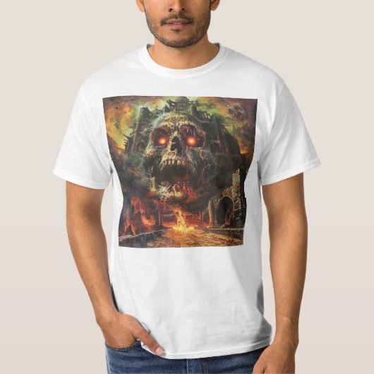 Festung "Heavy Metal Skull" T-Shirt (Vorderseite)