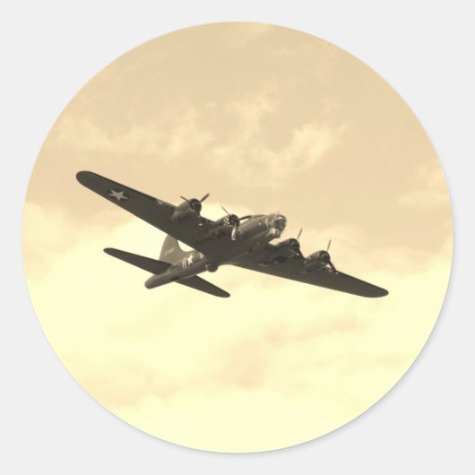 Festung im Flug Runder Aufkleber (Vorderseite)