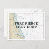 Festung Pierce FL — Breitengrad der Seekarte Postkarte (Vorne/Hinten)