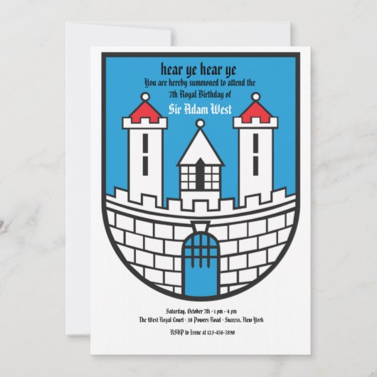 Festungs-Geburtstags-Party Einladung (Vorderseite)