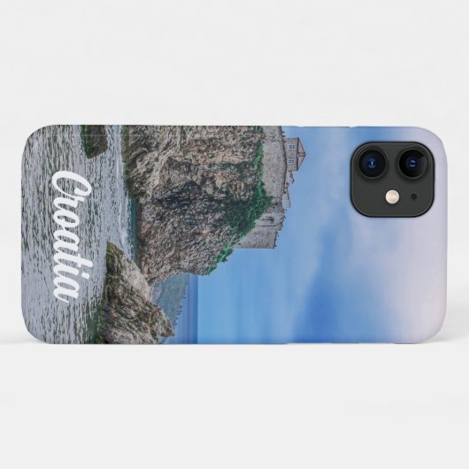Festungsmauern, Felsküste und Meer in Kroatien Case-Mate iPhone Hülle (Rückseite (Horizontal))