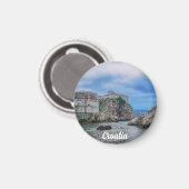 Festungsmauern, Felsküste und Meer in Kroatien Magnet (Vorderseite/Rückseite)