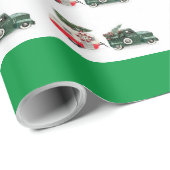 Festwagen und Camper Weihnachten rot und grün Geschenkpapier (Rolleneckpunkt)
