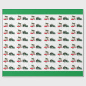 Festwagen und Camper Weihnachten rot und grün Geschenkpapier (Flach)