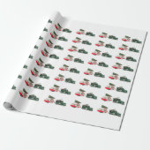 Festwagen und Camper Weihnachten rot und grün Geschenkpapier (Ungerollt)
