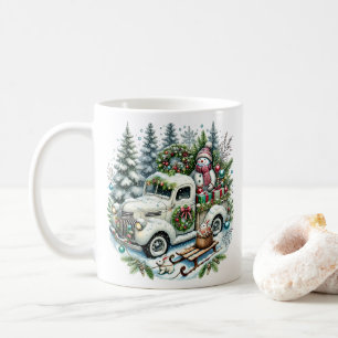 Festwagen Weihnachtliche Lieferung im Vintage-St Kaffeetasse