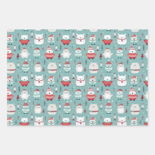 Festwaldfreunde wackeln Papierblätter Geschenkpapier Set (Vorderseite 3)