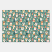 Festwaldfreunde wackeln Papierblätter Geschenkpapier Set (Vorderseite)