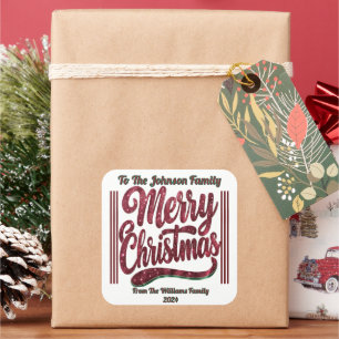 Festzettel für Weihnachten Quadratischer Aufkleber