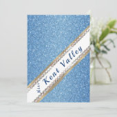 Festzug-Schärpe-Fahnen-Glitzer-Einladung Einladung (Stehend Vorderseite)