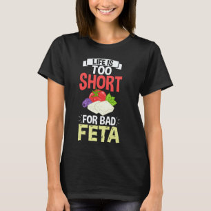 Feta-Käse Lustiger Veganer Griechischer Essen 2 T-Shirt