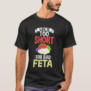 Feta-Käse Lustiges Veganes Griechisches Essen 2 T-Shirt
