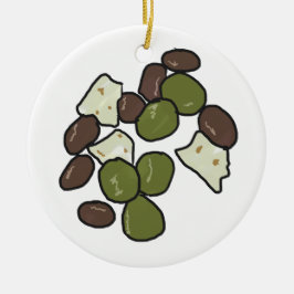 Feta-Käse und Oliven Keramik Ornament