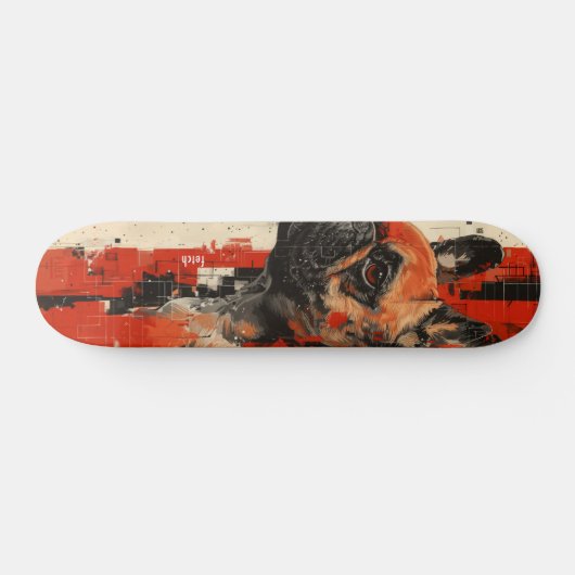 "Fetch" French Bulldog 7 3/4" Skateboard Deck (Horizontal)