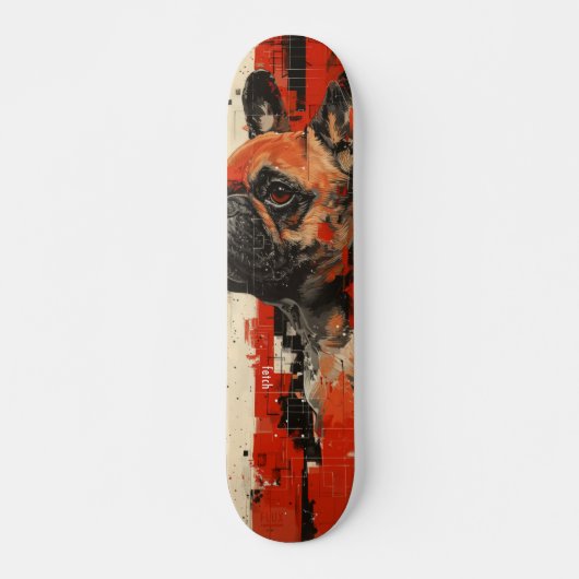 "Fetch" French Bulldog 7 3/4" Skateboard Deck (Vorne)