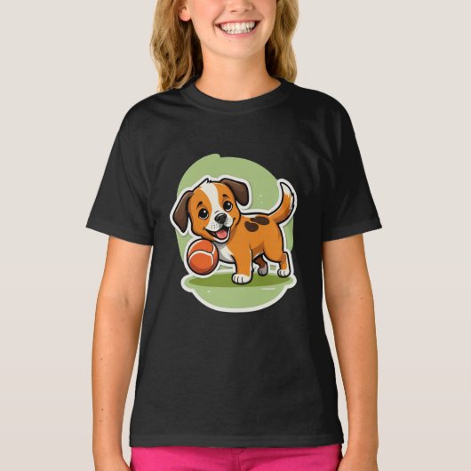 Fetch Happens - Funny Dog Cartoon T - Shirt (Vorderseite)