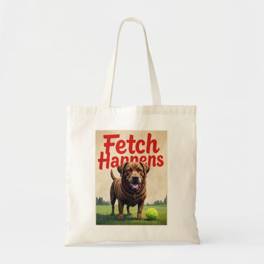Fetch Happens Humorer Hundtosack Schlamm Labrador Tragetasche (Vorne)