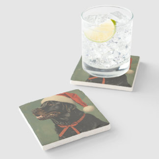 Fetching Through the Snow Stone Coaster Steinuntersetzer