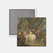 Fête Champêtre 1730 (Öl auf Leinwand) Magnet (Vorderseite/Rückseite)