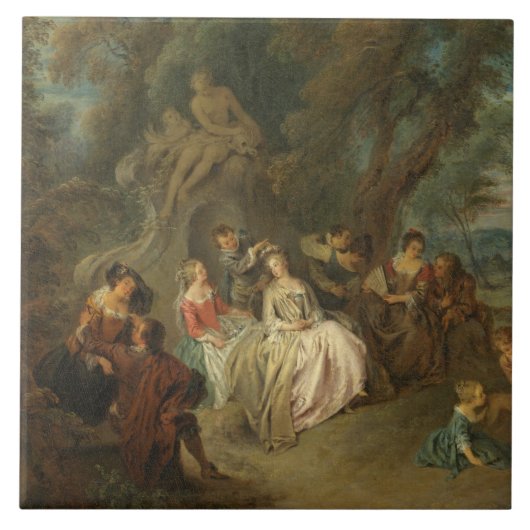 Fête Champêtre, C. 1730 (Öl auf Leinwand) Fliese (Vorderseite)