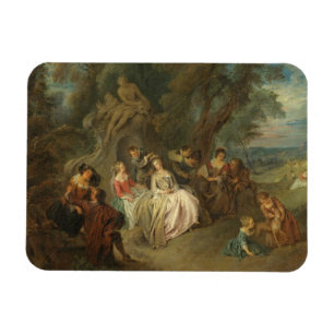 Fête Champêtre, C. 1730 (Öl auf Leinwand) Magnet