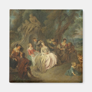 Fête Champêtre, C. 1730 (Öl auf Leinwand) Magnet