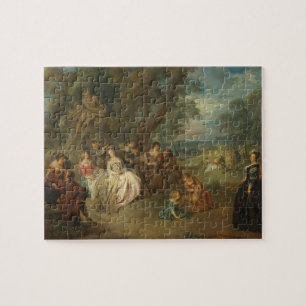 Fête Champêtre, C. 1730 (Öl auf Leinwand) Puzzle