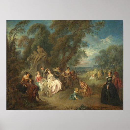 Fête Champêtre - Jean-Baptiste Pater Kunst, Dichtu Poster (Vorne)