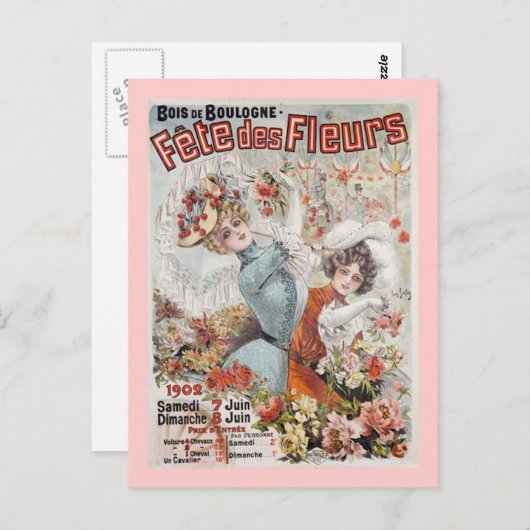 Fete de Fleurs Postkarte (Vorne/Hinten)