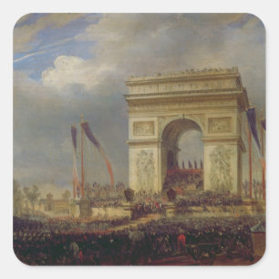 Fete de la Fraternite beim Arc de Triomphe Quadratischer Aufkleber
