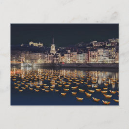 Fête des Lumières bateaux - Lyon Postkarte