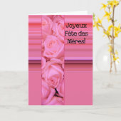 Fête des Mères Franz Rose & Streifen Muttertag Karte (Gelbe Blume)