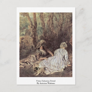 Fetes Galantes Detail von Antoine Watteau Postkarte