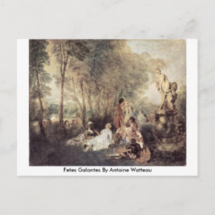 Fetes Galantes von Antoine Watteau Postkarte