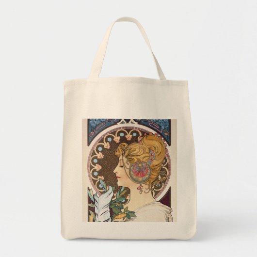 Fether by Alphonse Mucha - Vintager Jugendstil Tragetasche (Vorne)