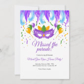 Fether Mask Mardi Gras Party Einladung (Vorderseite)