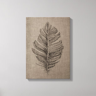 Fether No. 2 Taupe Leinwand Kunst, Dichtung und Mu
