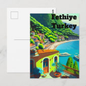 Fethiye Türkei Reise Postkarten Kunst, Fethiye Tür (Vorne/Hinten)