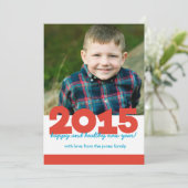 Fett 2015 mit Back Foto Feiertagskarte (Stehend Vorderseite)