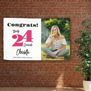 Fett 2023 Rosa Glückwunsch Graduate Foto Banner