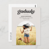 Fett 2025 Graduate Neutral Gray Foto Abschluss Postkarte (Vorne/Hinten)